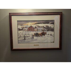 Walter Campbell Framed "Country Homestead" Art Print 1995 cottage decor